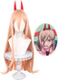 Peruka Pomarańczowa Długie Włosy Anime Cosplay Manga Chainsaw Man Power