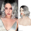 Peruka Jasny Platynowy Blond Kręcone Krótkie Włosy Bob przed Ramiona