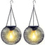 Zestaw 2 Lampionów Solarnych Ogrodowych wiszących Retro Wiszące Kule Do Dekoracji