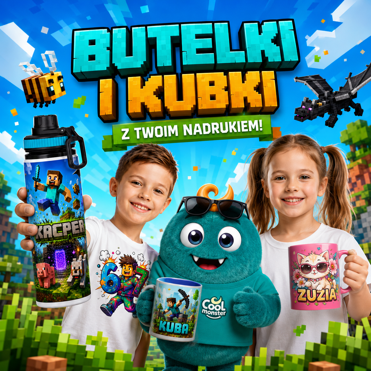 Butelki, Kubki z Nadrukiem