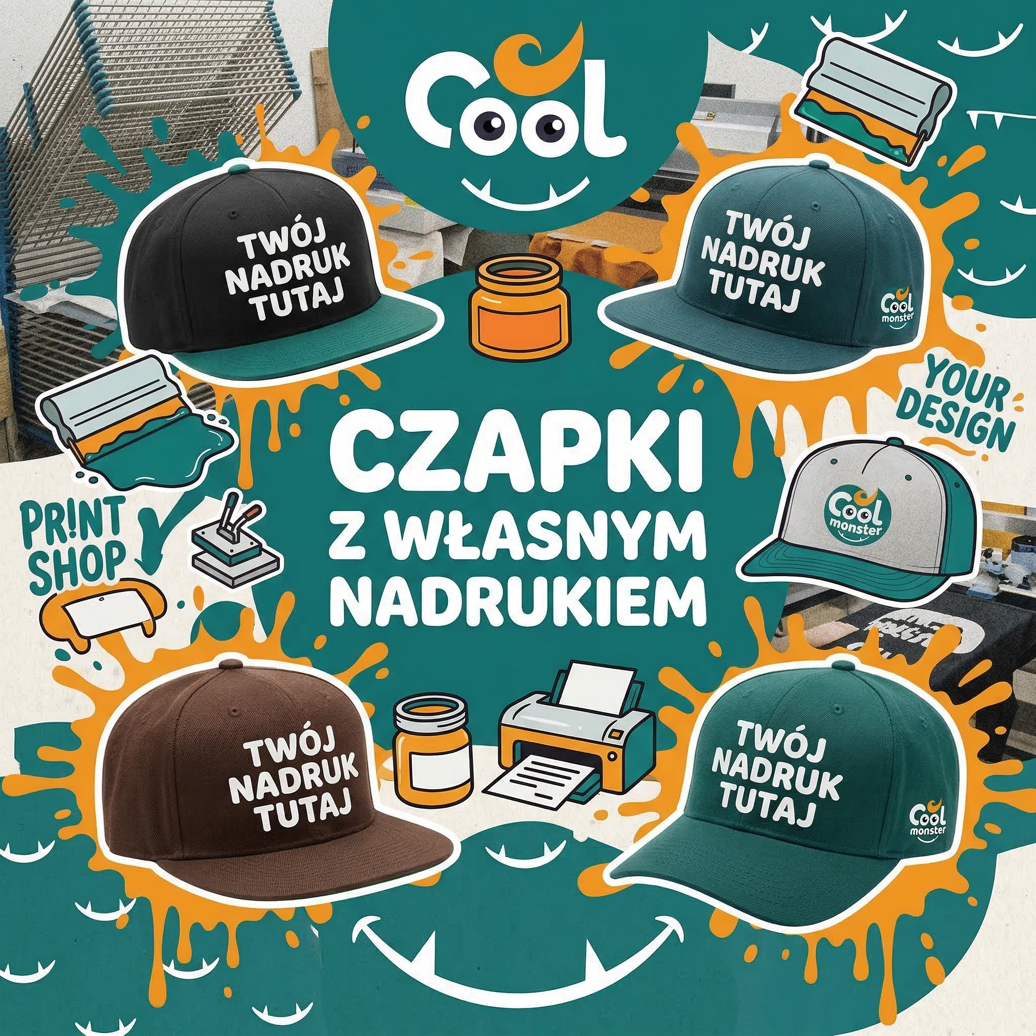 Czapki z własnym nadrukiem