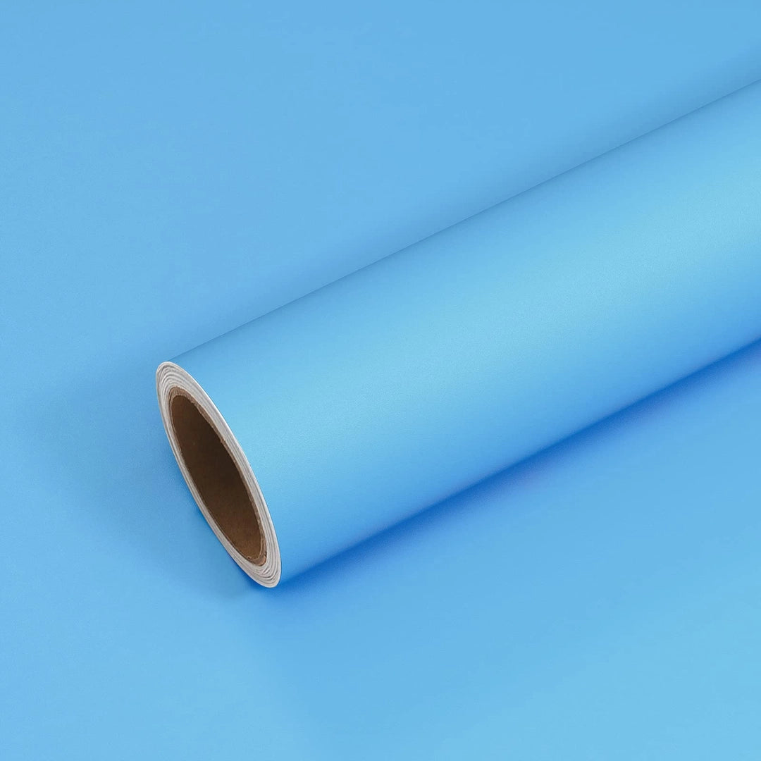 Tapeta Okleina samoprzylepna wodoodporna Niebieska Gładka Bez Wzoru 40×300cm Główne zdjęcie produktu