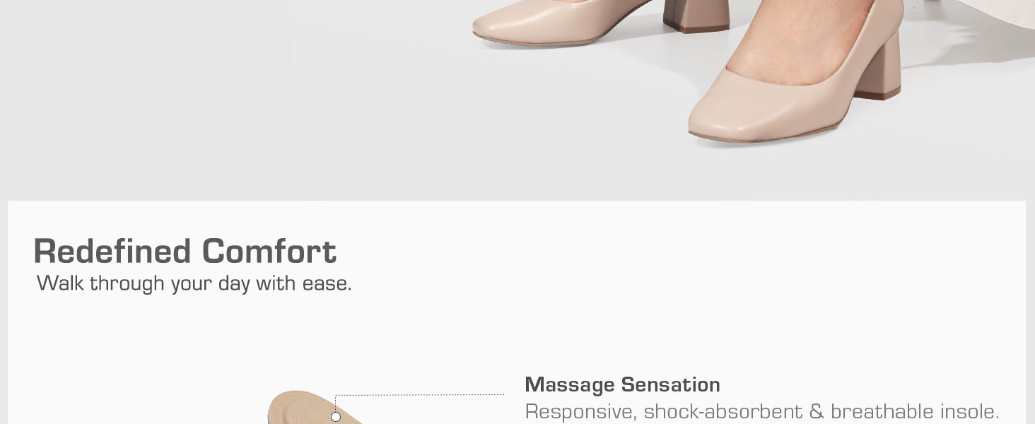 Damskie Buty DREAM PAIRS Uniwersalne Czółenka na Słupku Szeroki Obcas - Beżowe