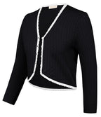 Letni Kardigan Damski Krótki Bolero Ozdobne Czarne Krótki rękaw Idealne do Sukienki