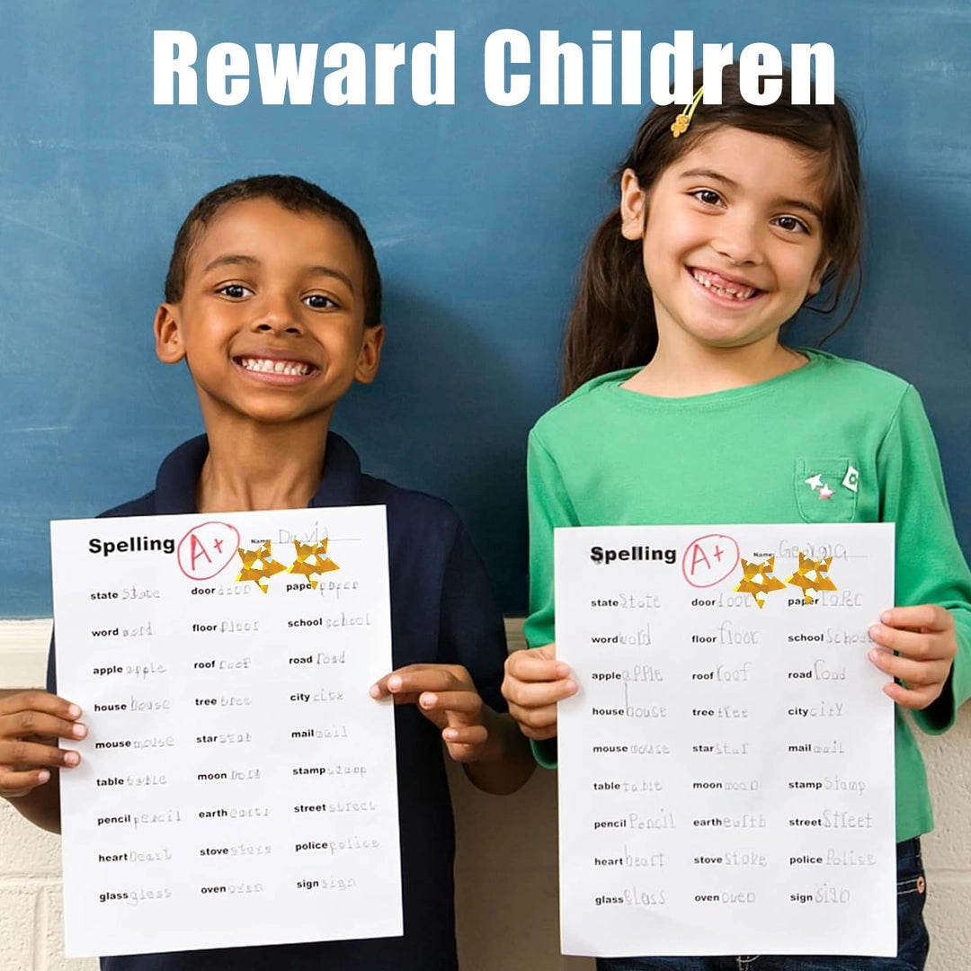 Naklejki gwiazdki holograficzne 500szt zestaw 4 rolki nagrody dla dzieci Drugie zdjęcie produktu