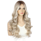 Peruka blond fale długie 55 cm lace front syntetyczna naturalny wygląd