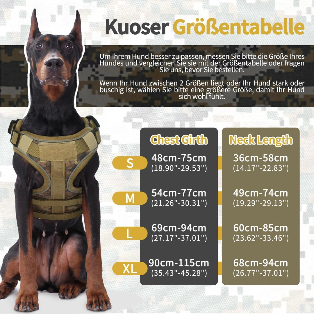 Kouser Szelki profesjonalne taktyczne dla dużego psa mocne wojskowe uchwyt Molle D-ring MORO XL Drugie zdjęcie produktu