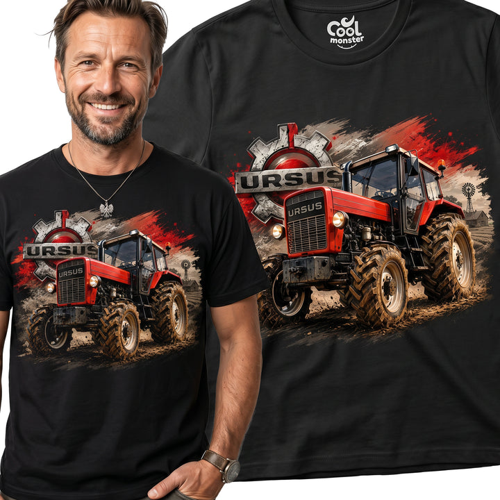 Koszulka Męska T-Shirt Prezent Dla Taty Chłopaka Rolnika URSUS Ciągnik