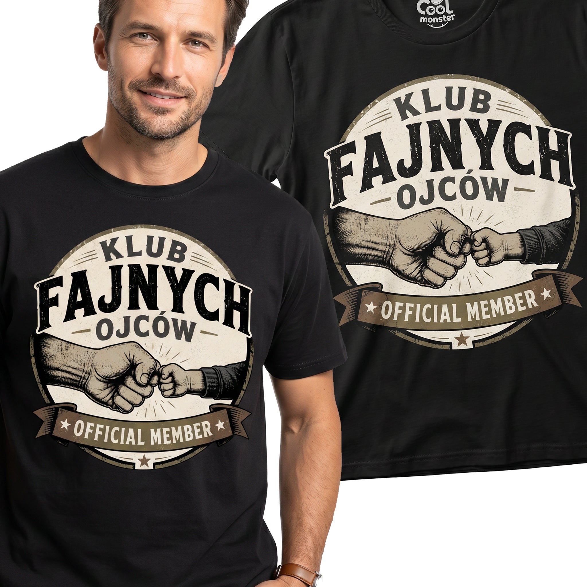 Koszulka Męska T-Shirt Prezent Dla Taty na Dzień Taty Ojca "Klub Fajnych Ojców" Główne zdjęcie produktu