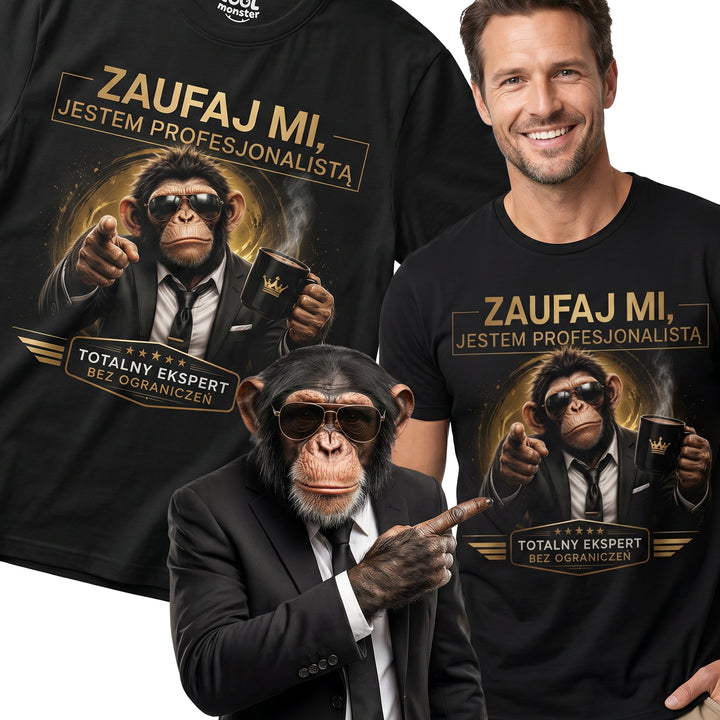 Koszulka Męska T-Shirt Prezent Dla Specjalisty Fachowca "Zaufaj mi Jestem Profesjonalistą"
