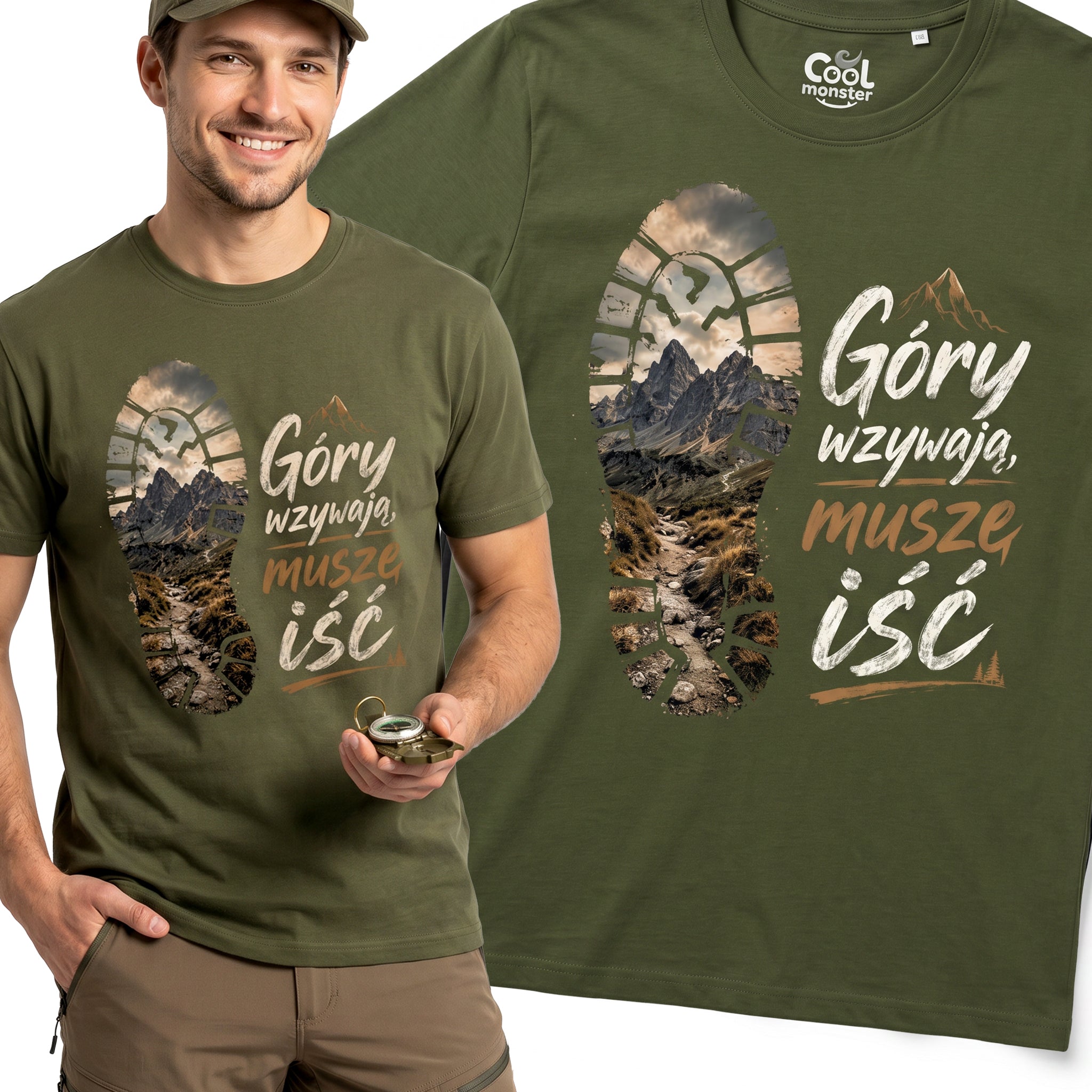 Koszulka Męska T-Shirt W góry Dla podróżnika Napis GÓRY WZYWAJĄ Koszulka W Góry