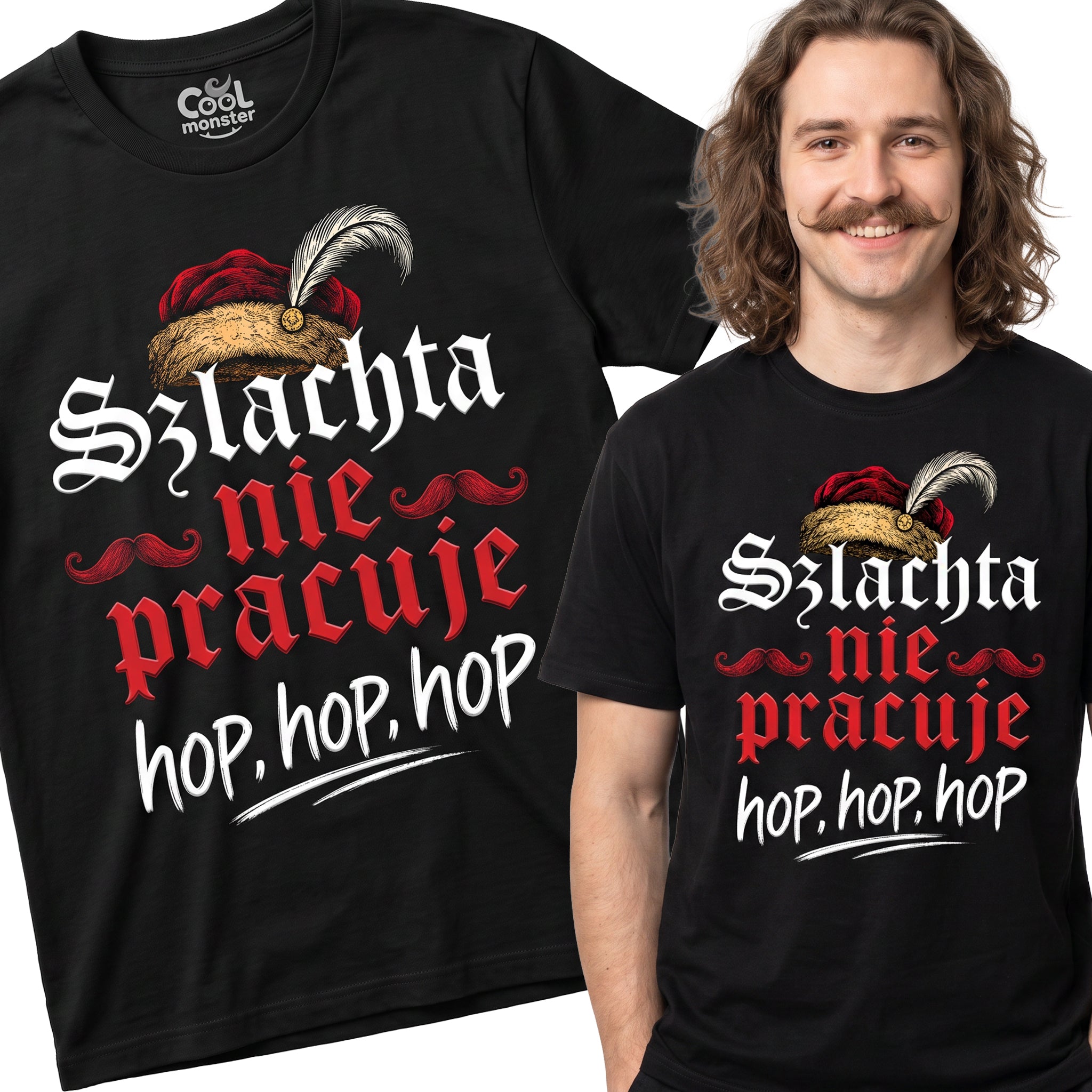 "Szlachta Nie Pracuje" 1670 Serial Koszulka Męska T-Shirt Śmieszna Na Prezent - Czarna 26_65