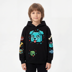 Bawełniana Bluza dziecięca Minecraft piesek czarna bluza z kapturem dla graczy z Pieskiem