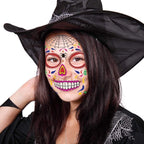 Naklejki na twarz Halloween Cukrowa Czaszka zestaw 9 arkuszy Día de los Muertos