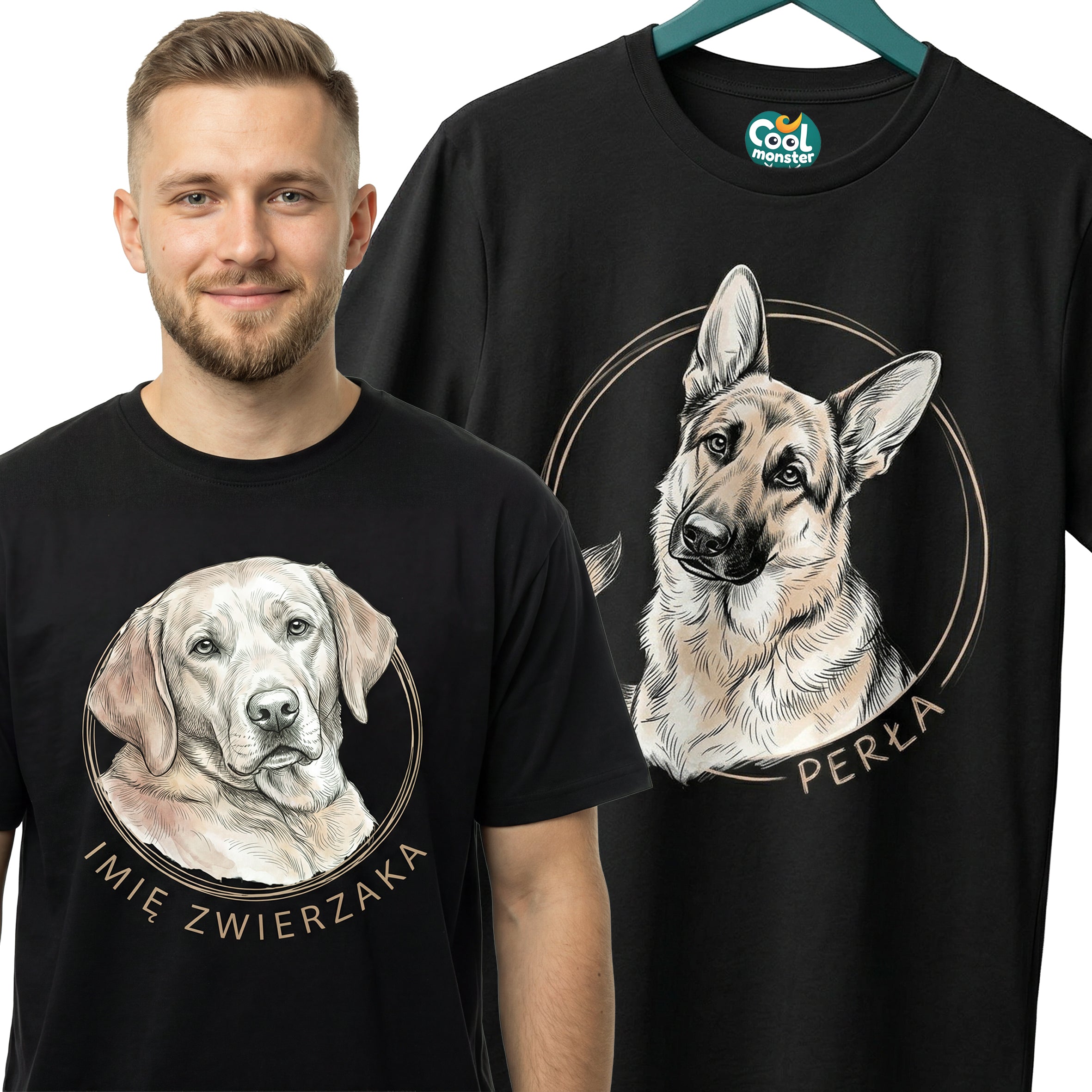 Koszulka Męska Damska T-Shirt Portret Twojego zwierzaka - Personalizowana Idealna na Prezent Drugie zdjęcie produktu