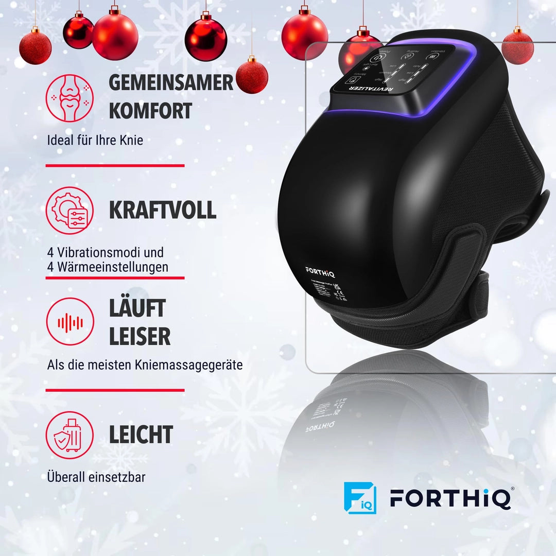 Masażer do kolan z podczerwienią 6w1 LED funkcją grzania Wytrzymały Akumulator CZARNY