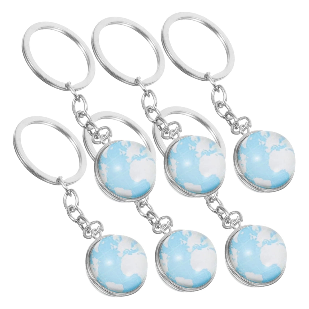 Breloki do kluczy globus 5 szt. niebiesko-białe zawieszki Globusy Główne zdjęcie produktu