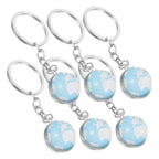 Breloki do kluczy globus 5 szt. niebiesko-białe zawieszki Globusy