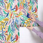 Samoprzylepna Okleina tapeta liście kolorowe boho roślinny 45 cm x300 cm  wzór do salonu i biura