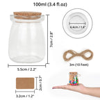 Zestaw 24 mini słoiczki szklane 100ml z korkiem i sznurkiem do dekoracji prezentów