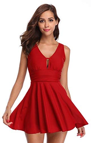 Shekini Kostium Strój Kąpielowy Sukienka Kąpielowa Jednocześciowy Czerwony Główne zdjęcie produktu