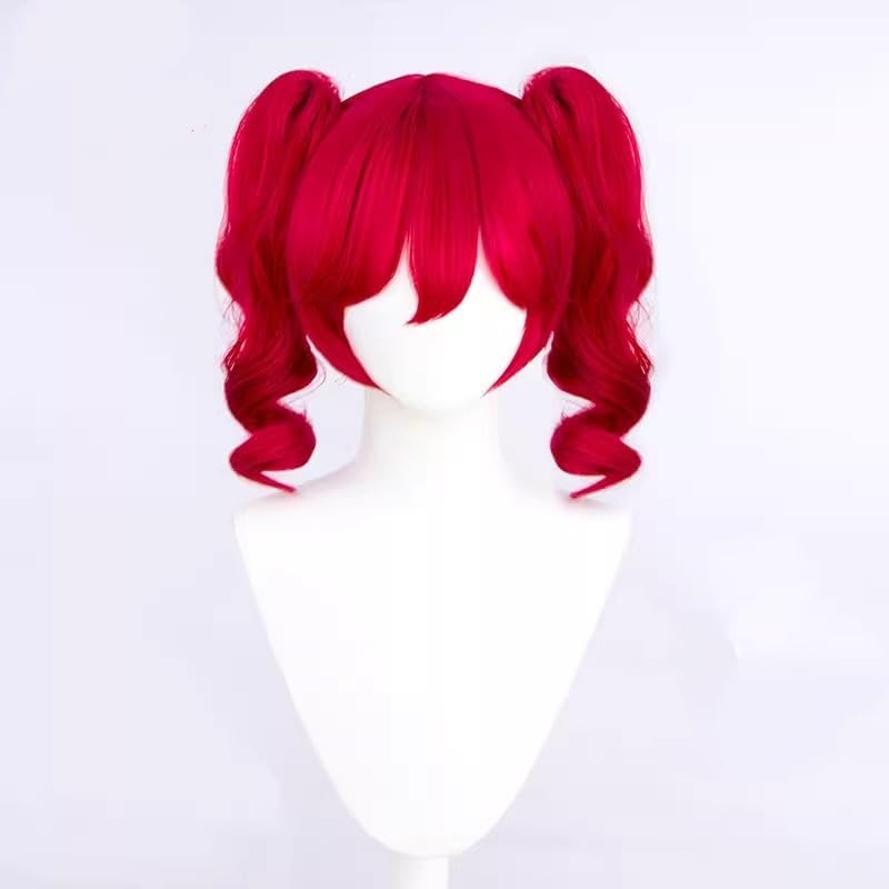 Peruka Anime Manga Czerwona Włosy Fryzura z Kucykami Cosplay z Mangi Meserizer Kasane Teto