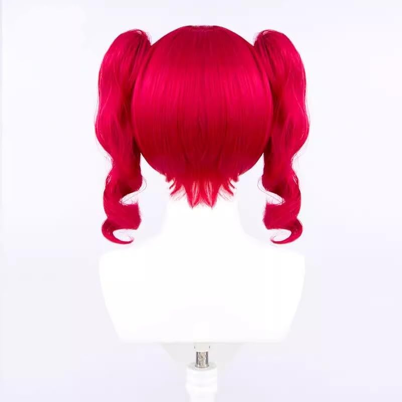 Peruka Anime Manga Czerwona Włosy Fryzura z Kucykami Cosplay z Mangi Meserizer Kasane Teto