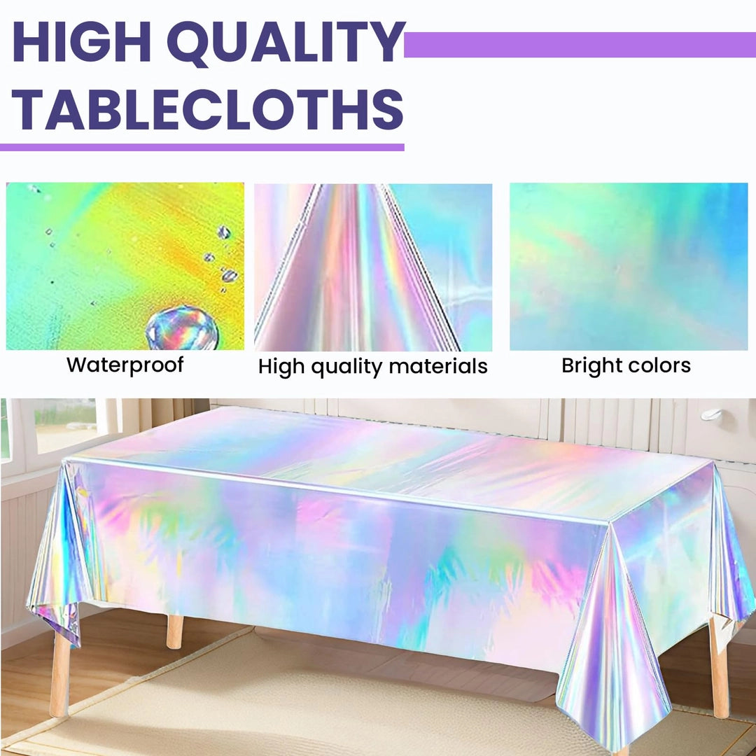 Holograficzny obrus 274x137 cm wodoodporny Błyszczący Mieniący się Imprezowy