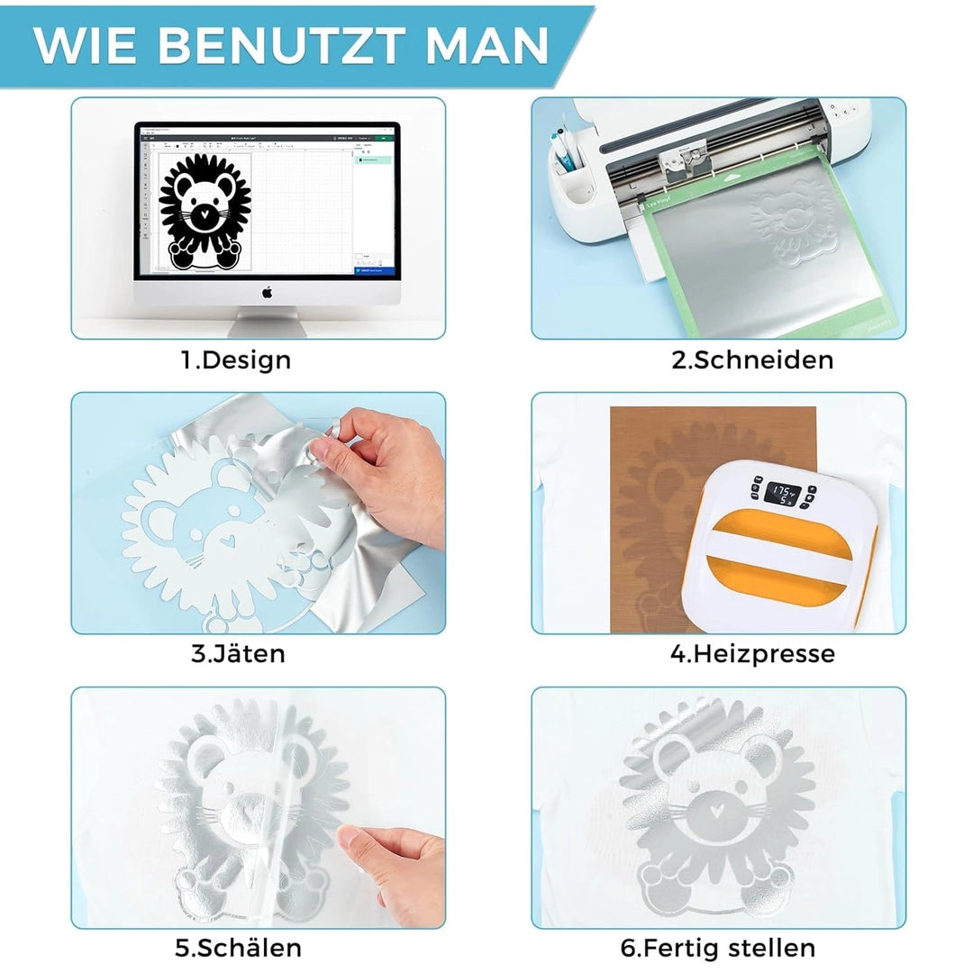 Termotransferowa Folia Winyl HTV Flex Metaliczna Srebrna Do Nadruków 3m x 30cm Drugie zdjęcie produktu