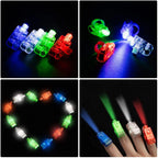 Zestaw 12x migające lampki LED na palec RGB imprezowe kolorowe światła