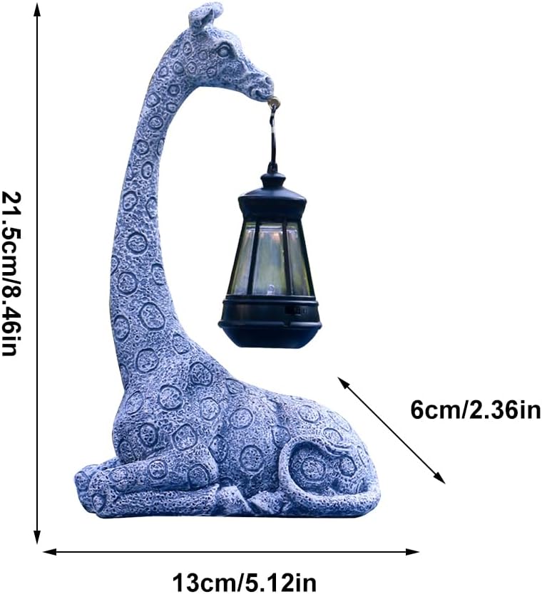 Lampka Solarna Figurka Do Ogrodu LED Bateria Solarna Żyrafa z Latarnią