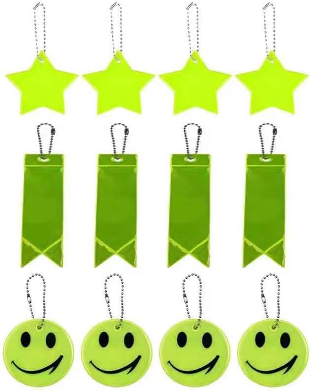 Zestaw Breloków Breloki Odblaski odblaskowe Buźki Gwiazdki Uniwersalne 12 sztuk Główne zdjęcie produktu