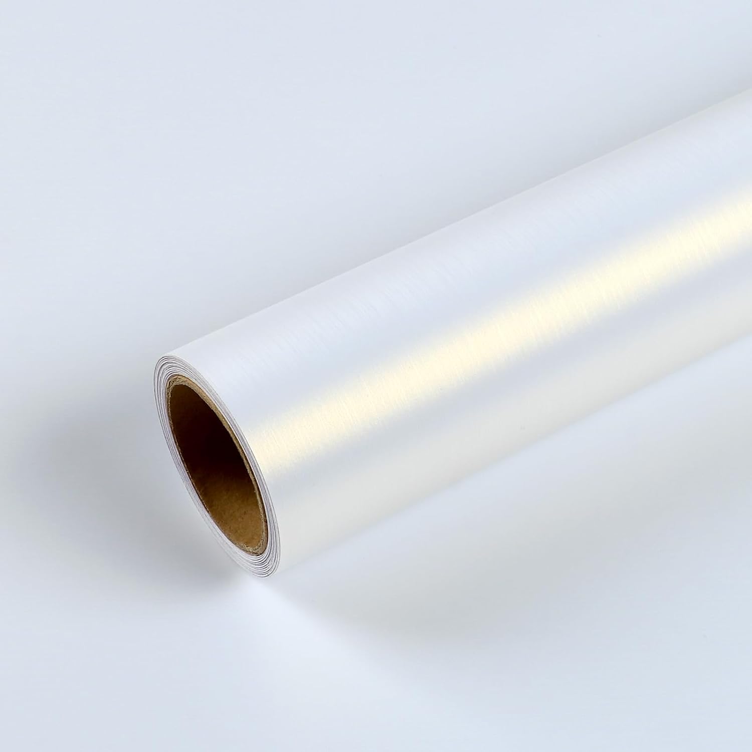 Biała Okleina Perłowa Błyszcząca Strukturalna samoprzylepna 40cm x 3m meblowa ścienna Główne zdjęcie produktu