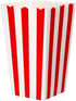 Pudełka na Popcorn Amerykańskie Mini Opakowania 12 szt. -  Biało Czerwone Paski