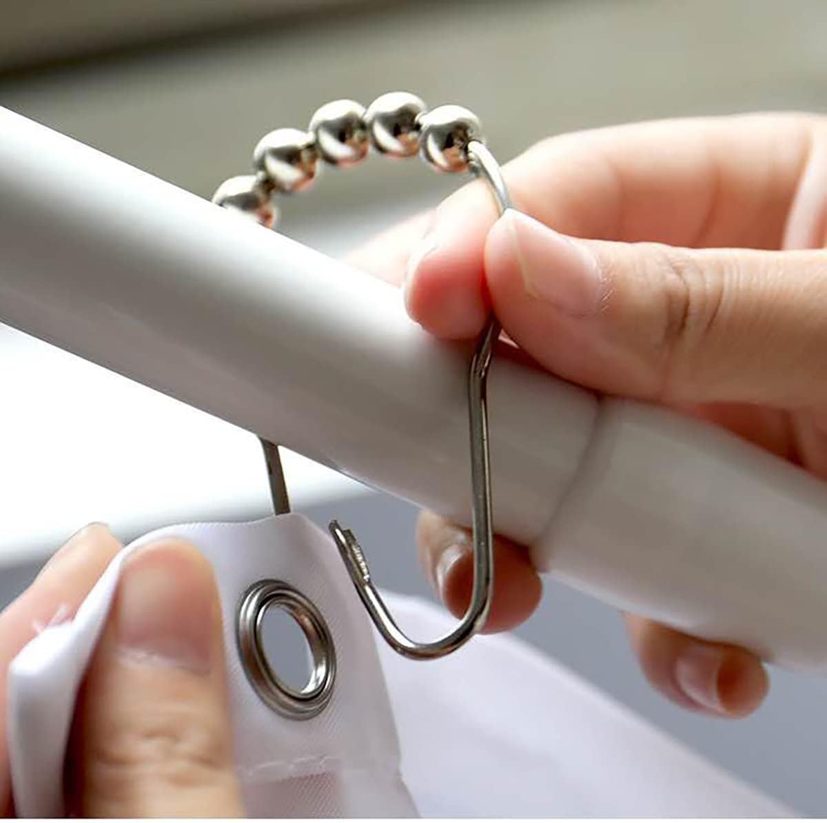 Ozdobne Haczyki do Zasłony Prysznicowej Zestaw Metalowych Haczyków 12 szt. ZIELONE