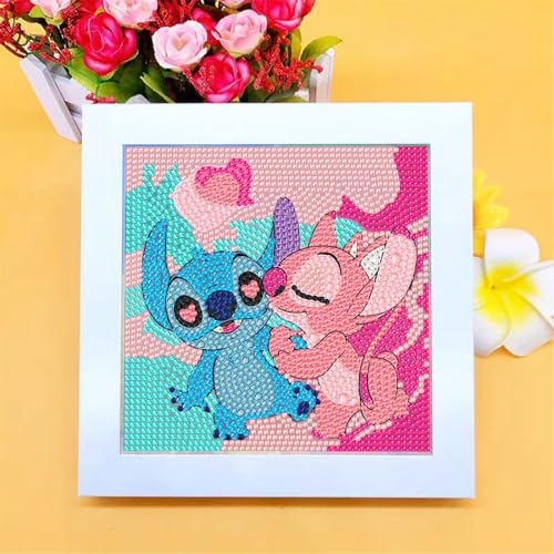 Zestaw Do Haftu Diamentowego Z RAMKĄ dla Dzieci STITCH 18x18cm Super Prezent