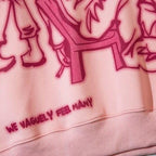 Bluza Damska Młodzieżowa Oversize z Kapturem Graffitti Streetwear - Różowa