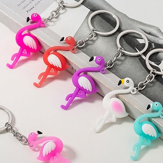 Breloki flamingi do kluczy torby plecaka zestaw kolorowy 12 sztuk