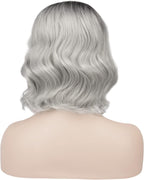 Peruka Jasny Platynowy Blond Kręcone Krótkie Włosy Bob przed Ramiona