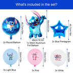Zestaw Balonów Foliowych Urodzinowych Balony Imprezowe Stitch Komplet 14 Balonów