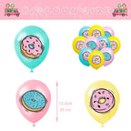 Zestaw Urodzinowych Balonów Balony Foliowe Lateksowe Komplet Kolorowe Donuty