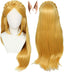 Peruka Długie Proste Włosy Blond Baśniowy Cosplay Anime Strój Elfa z Uszami