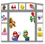NAKLEJKI Na Szyby Okna Wielorazowe Winylowe dla Dzieci Dekoracja dla dziecka Super Mario
