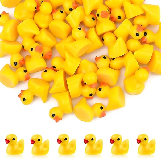Zestaw Mini Kaczuszki Dekoracyjne 120 szt. Żółte Figurki Do Zabawy DIY