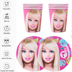 Urodzinowa Imprezowa Zastawa i Aksesoria Duży Komplet Różowe - Barbie