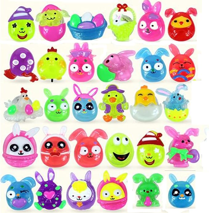 UPOMINKI Wielkanocne ZESTAW ZABAWEK Pierścionków Świecące w nocy Dla Dzieci na WIELKANOC 24szt