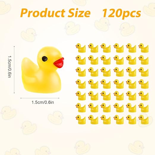 Zestaw Mini Kaczuszki Dekoracyjne 120 szt. Żółte Figurki Do Zabawy DIY