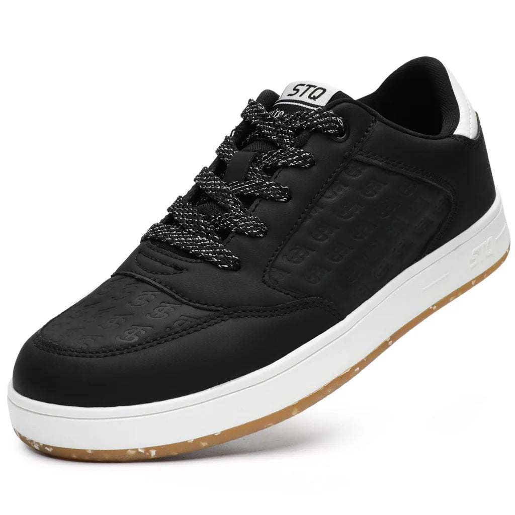 Damskie Sneakersy Lekkie Sportowe eleganckie z elementem z eko-skóry - Czarne Główne zdjęcie produktu