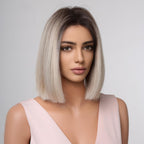 Peruka Krótki Bob Coplay Blond Proste włosy do Ramion Naturalny Wygląd