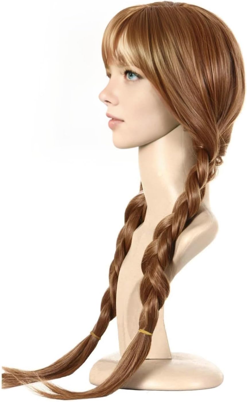 Ciemny Blond  Peruka Długie Włosy Cosplay Kraina Lodu z Warkoczami Drugie zdjęcie produktu